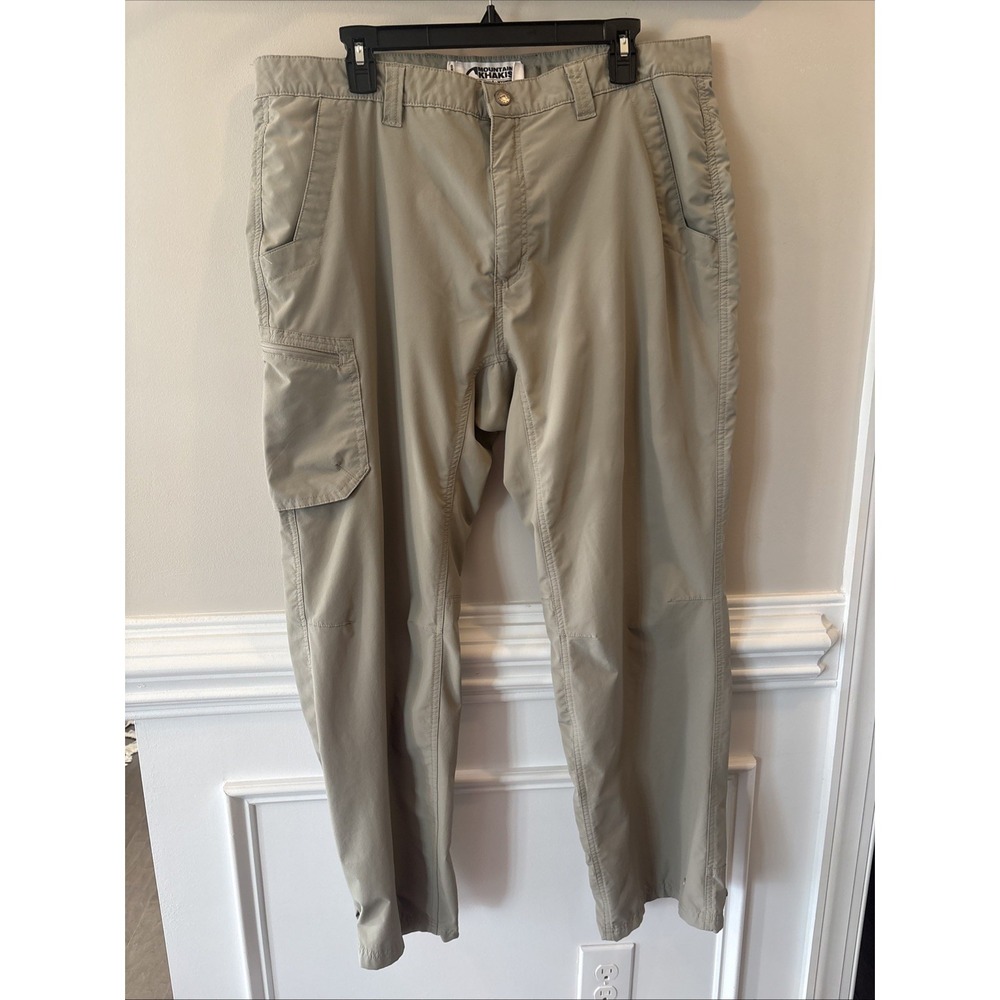Mountain Khaki Hiking Pants‎ Mens 38 X 30 Beige Lightweight Packable Nylon
